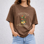 Violet Sorrengail Apothecary vintage washed oversized T-shirt in Brown