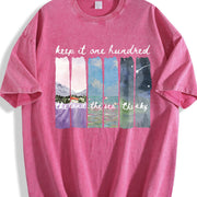 Keep It 100 Land Sea Sky Fate of Ophelia TS Showgirl vintage washed oversized T-shirt in Red
