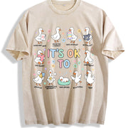 It’s OK to Be Different Kids Vintage Washed T-Shirt in Beige