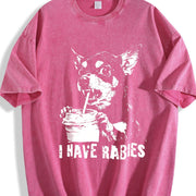 I Have Rabies Vintage Washed T-Shirt in Red