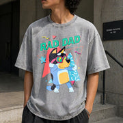Rad Dad Rad Like Dad Vintage Washed T-Shirt in Gray