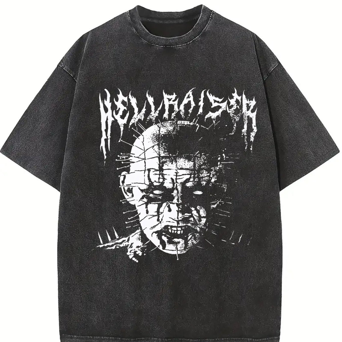 Hellraiser Horror Tank Vintage Washed T-Shirt in Black