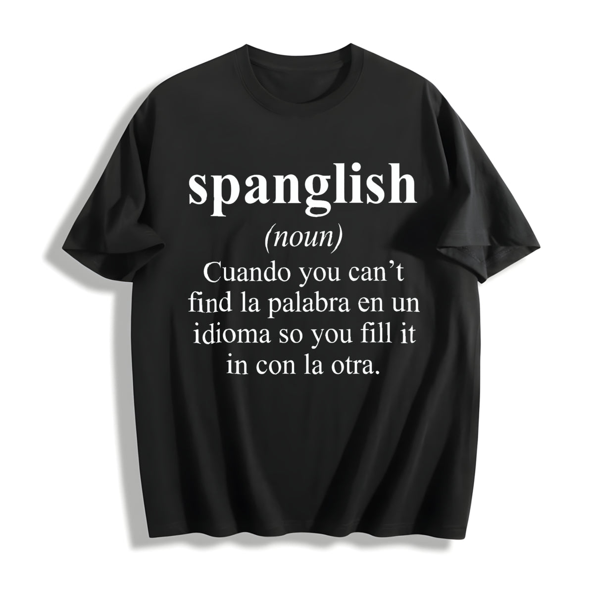 Short-sleeved Round-neck with a Mexican Cotton T-Shirt in Black