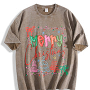 Christmas Coquette Vintage Washed T-Shirt in Brown