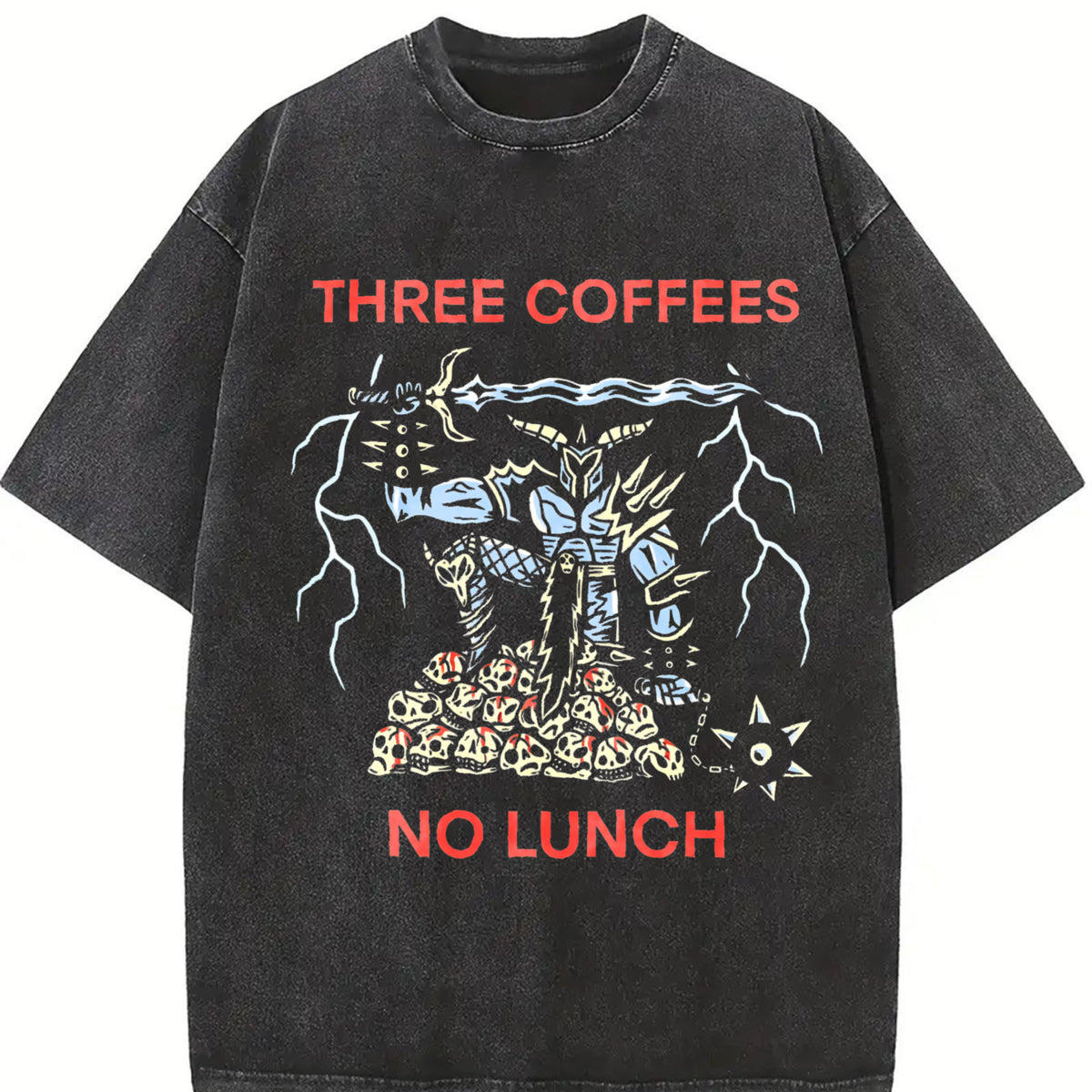 Acid Retro Vintage Washed T-Shirt in Black
