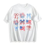 USA Coquette Bow Retro America Cotton T-Shirt in White