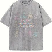 Silly Goose Inclusion Means Everyone Belongs Vintage Washed T-Shirt in Gray