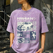 Nissan Skyline GT-R Vintage Washed T-Shirt in Purple