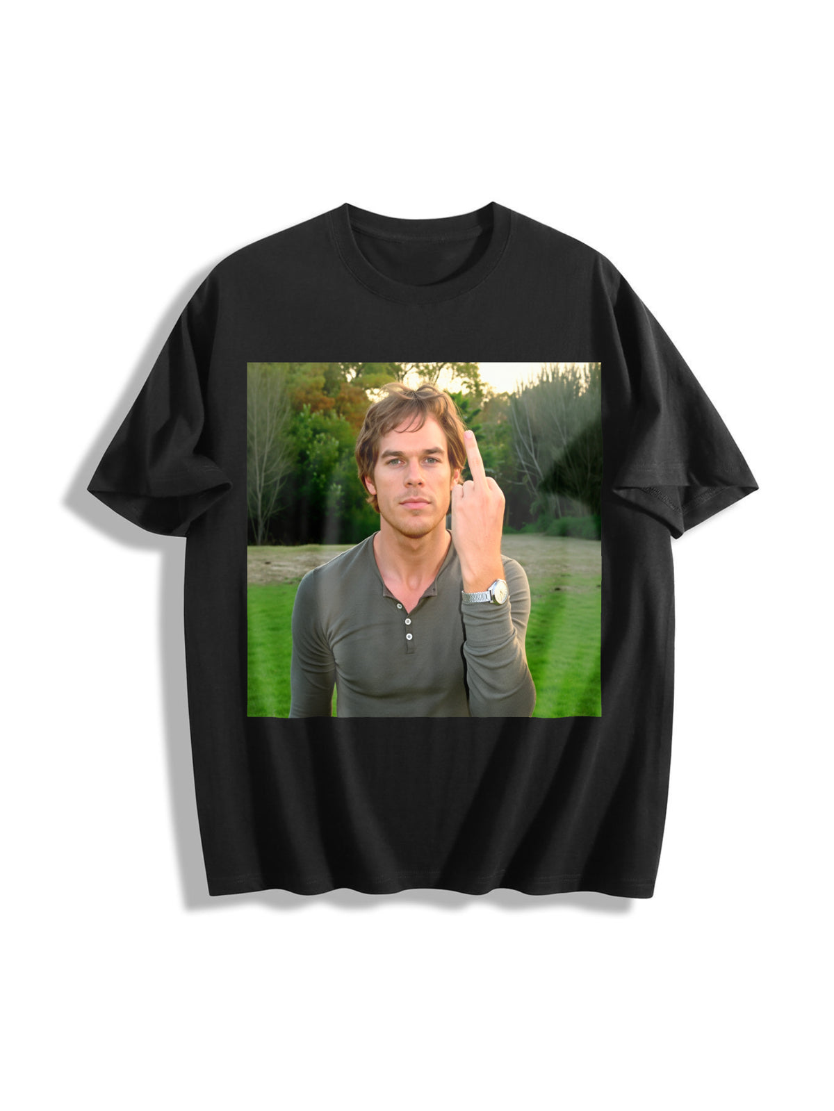 Dexter Morgan Movie Cotton T-Shirt in Black