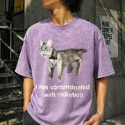 Contaminated with Radiation Vintage Washed T-Shirt in Purple