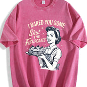 Retro Baking: Sarcastic Cupcake Vintage Washed T-Shirt in Red