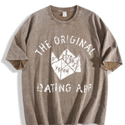 The Original Dating App Cootie Catcher Joke for Ladies Vintage Washed T-Shirt in Brown