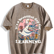 It’s a Beautiful Day for Learning Vintage Washed T-Shirt in Brown