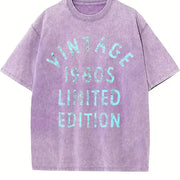 1980s 1980 Theme Classic for Guys Classic Novelty for Guys Vintage Washed T-Shirt in Purple