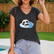 Biaomao Panda Tank with Chest Ring Women's Color Cotton Tank Top in Gray