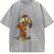 Luxury in Every Breath Vintage Washed T-Shirt in Gray