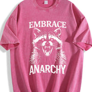 Embrace Anarchy Raccoon Vintage Washed T-Shirt in Red