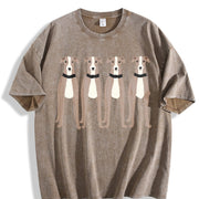 Greyhound Lover Dog Lover Vintage Washed T-Shirt in Brown