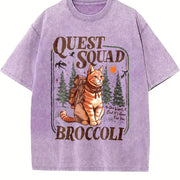 Onyx Storm Quest Squad Broccoli Vintage Washed T-Shirt in Purple