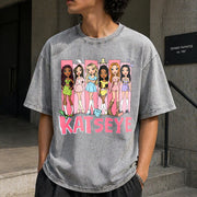Katseye Music Ka.tseye Beautiful Chaos Vintage Washed T-Shirt in Gray
