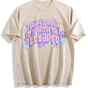 Today's Mood Is Sponsored by Lexapro Vintage Washed T-Shirt in Beige