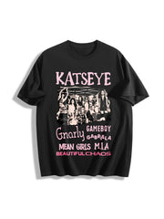 Katseye Beautiful Chaos Tracklist Cotton T-Shirt in Black