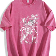 Spider 90s Retro ® Web Gothic Grunge Y2k Vintage Washed T-Shirt in Red
