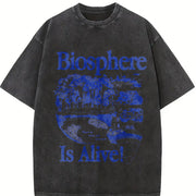 Biosphere Science Retro Biology Nature Vintage Washed T-Shirt in Black