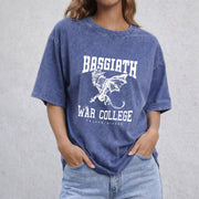 Basgiath War College vintage washed oversized T-shirt in Blue