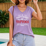 Sleeveless Vest with Letter Women's Color Cotton Tank Top in Purple