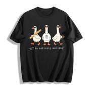 Off to Actively Monitor Goose Cotton T-Shirt in Black