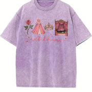 Retro Wildest Dreams Vintage Washed T-Shirt in Purple
