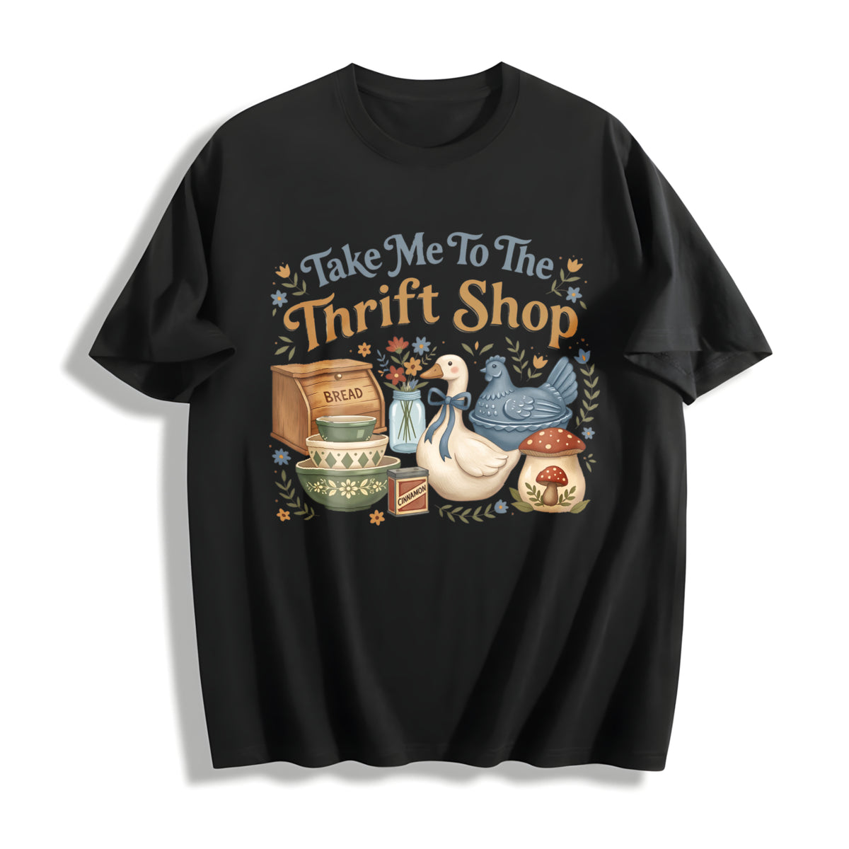 Take Me to the Thrift Shop Cotton T-Shirt in Black