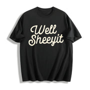 Well Sheeyit Retro Cotton T-Shirt in Black