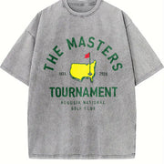 2026 Masters Tournament Classic Golf Fan vintage washed oversized T-shirt in Gray