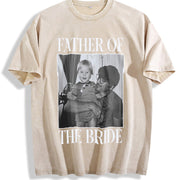 Father of the Bride Vintage Washed T-Shirt in Beige
