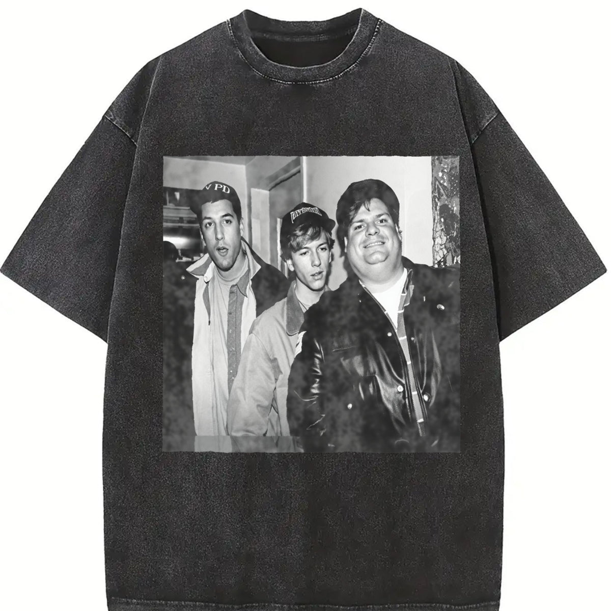 Chris Farley David Spade & Adam Sandler Comedy vintage washed oversized T-shirt in Black