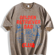 Golden Retriever Dad Club Vintage Washed T-Shirt in Brown