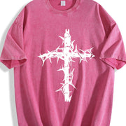 Christian Cross vintage washed oversized T-shirt in Red