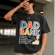 Dad Bank Accountant Daddy Vintage Washed T-Shirt in Black