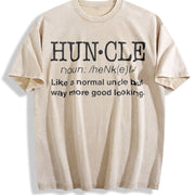Huncle Uncles Fun Saying Vintage Washed T-Shirt in Beige