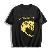 I Lost My Cheeseginity in Kenosha Wisconsin Cotton T-Shirt in Black