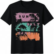Sun Salt Sand Cotton T-Shirt in Black