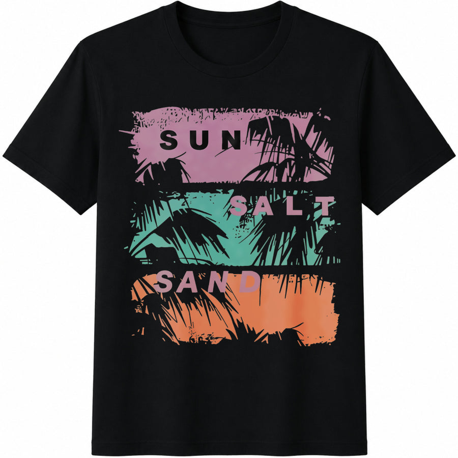 Sun Salt Sand Cotton T-Shirt in Black
