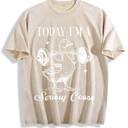 Today I'm a Serious Goose Vintage Washed T-Shirt in Beige