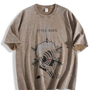 Akaza Demon Slayer vintage washed oversized T-shirt in Brown