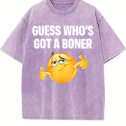 Guess Who's Got Meme Statement Vintage Washed T-Shirt in Purple
