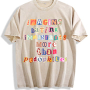 ✊🏾 Anti ICE Vintage Washed T-Shirt in Beige