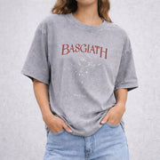 Basgiath War College vintage washed oversized T-shirt in Gray
