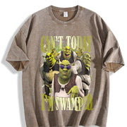 Shrek Carton Characters Vintage Washed T-Shirt in Brown